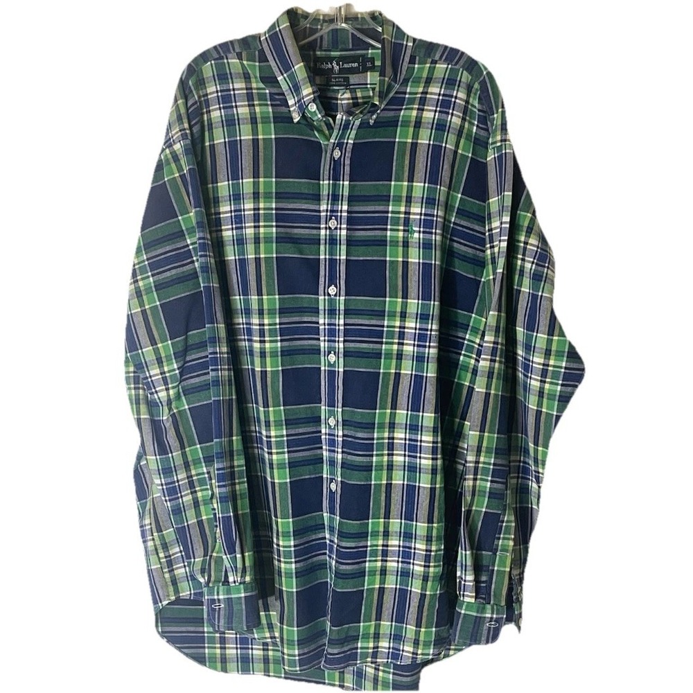 Ralph Lauren Blaire Men's XL Long Sleeve Button Up Casual Shirt Cotton Blue EUC